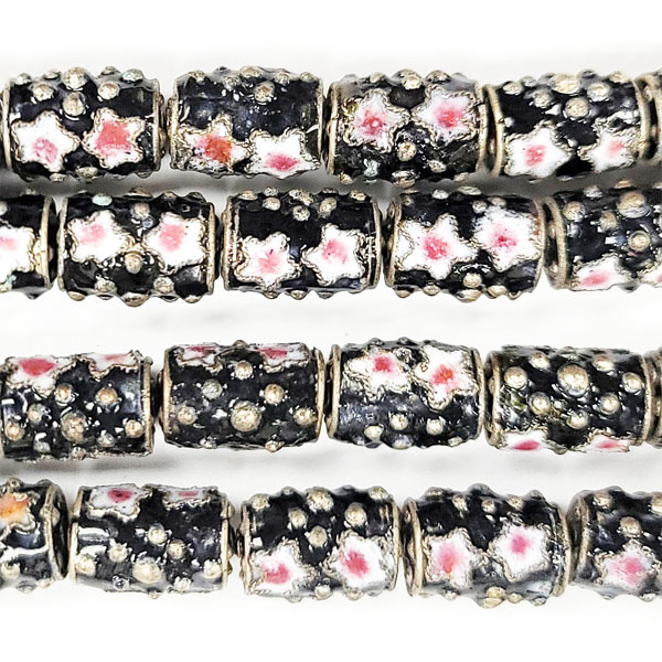 ENAMEL DRUM 10X15MM BLACK
